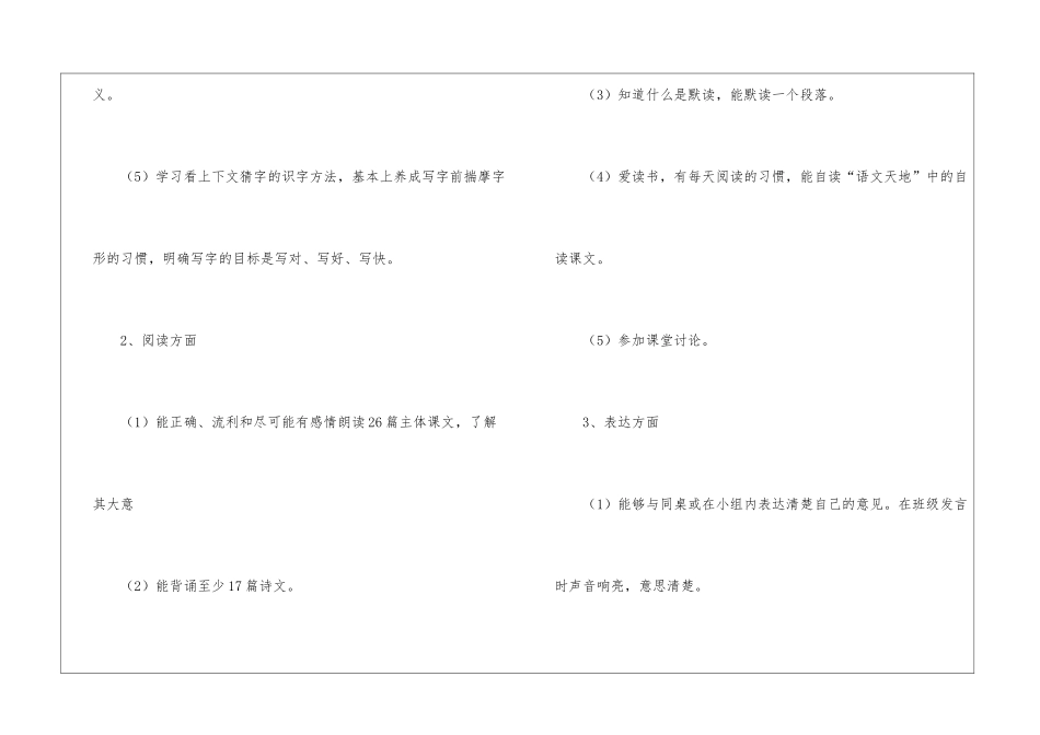小学二年级语文上学期教学计划_第3页