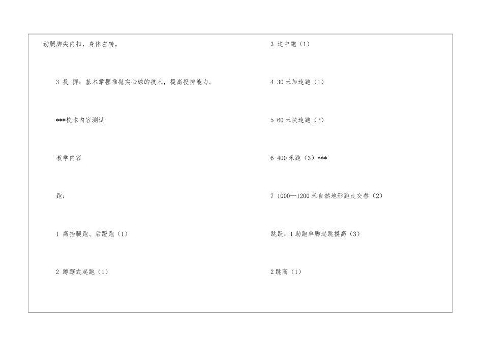 小学五年级全年体育教学计划_第2页
