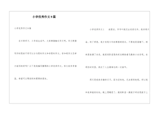 小学优秀作文9篇