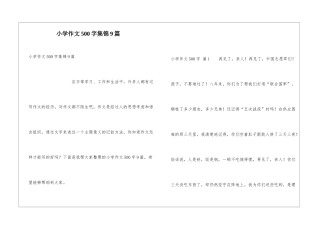 小学作文500字集锦9篇