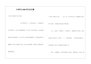 小学作文800字汇总五篇