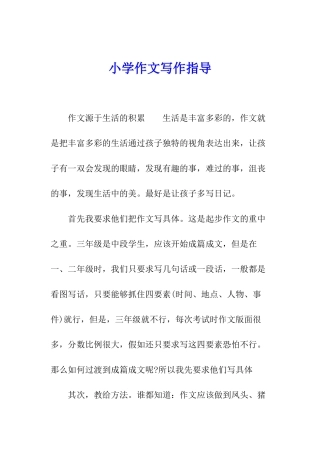 小学作文写作指导