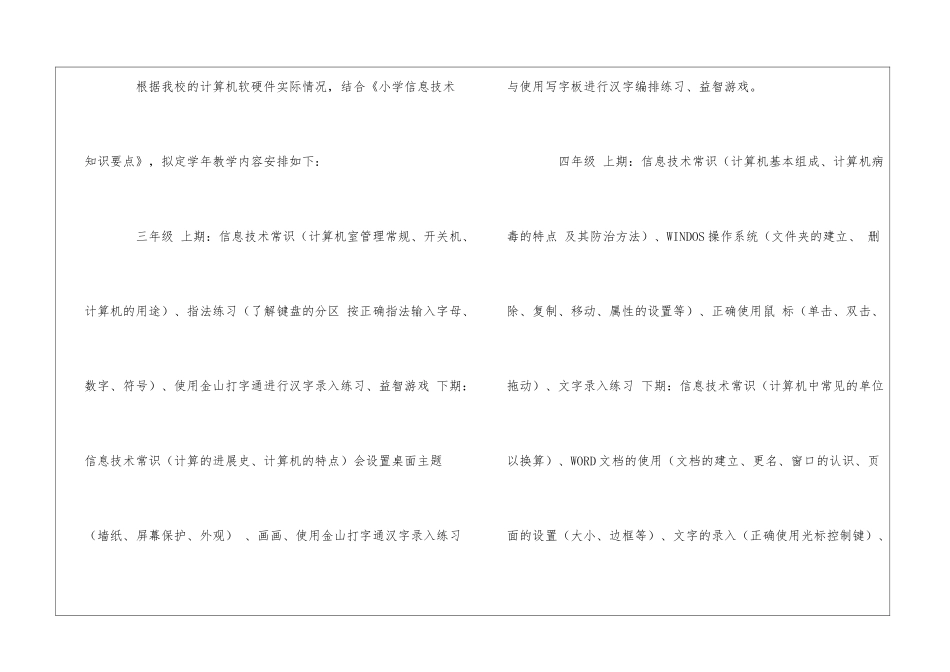 小学信息技术教学计划3篇_第2页