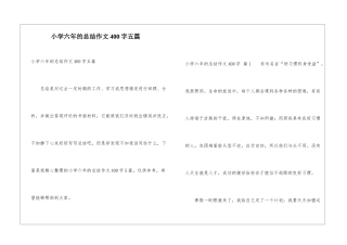 小学六年的总结作文400字五篇