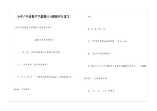 小学六年级数学下册圆柱与圆锥同步练习