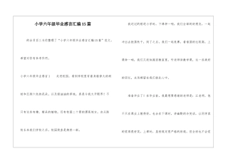 小学六年级毕业感言汇编15篇-