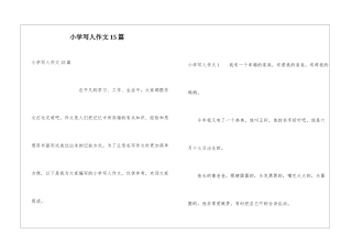 小学写人作文15篇