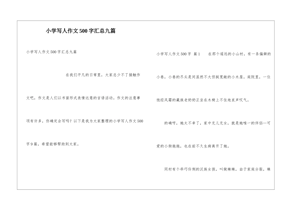 小学写人作文500字汇总九篇_第1页