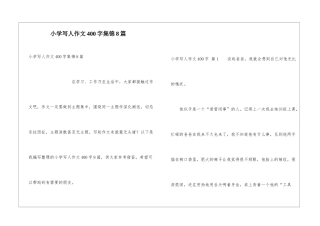 小学写人作文400字集锦8篇