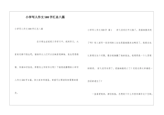 小学写人作文500字汇总八篇
