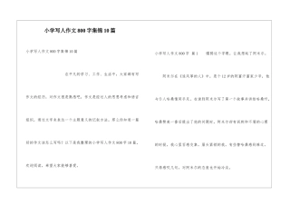 小学写人作文800字集锦10篇