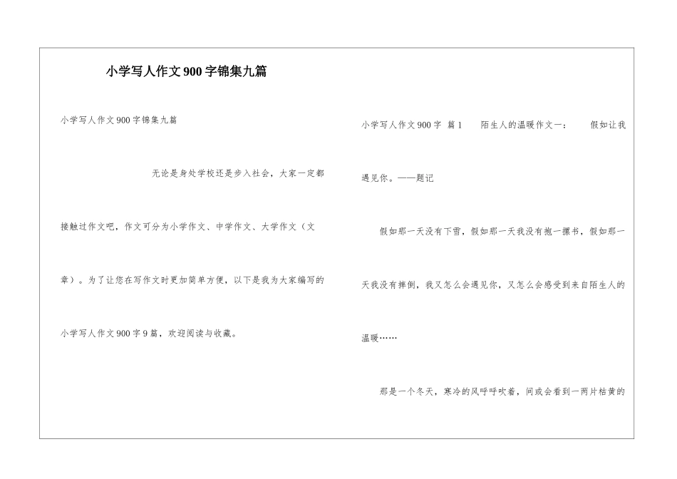 小学写人作文900字锦集九篇_第1页
