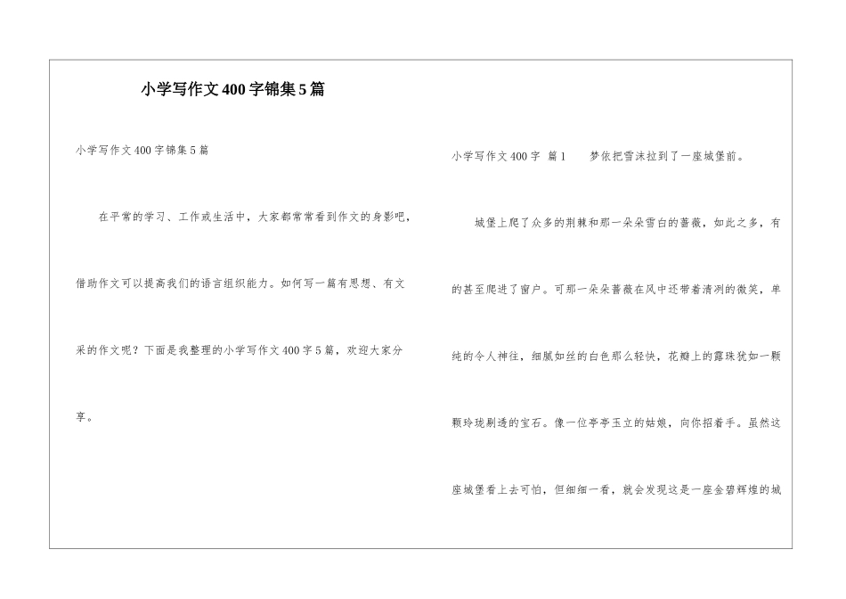 小学写作文400字锦集5篇_第1页