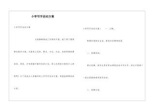 小学写字活动方案