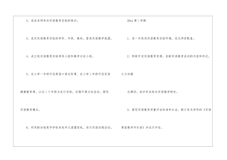 小学双语教学计划_第3页