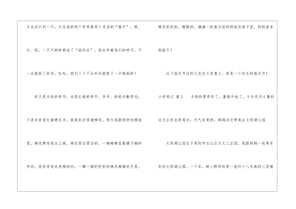 小学周记模板汇总六篇_第2页