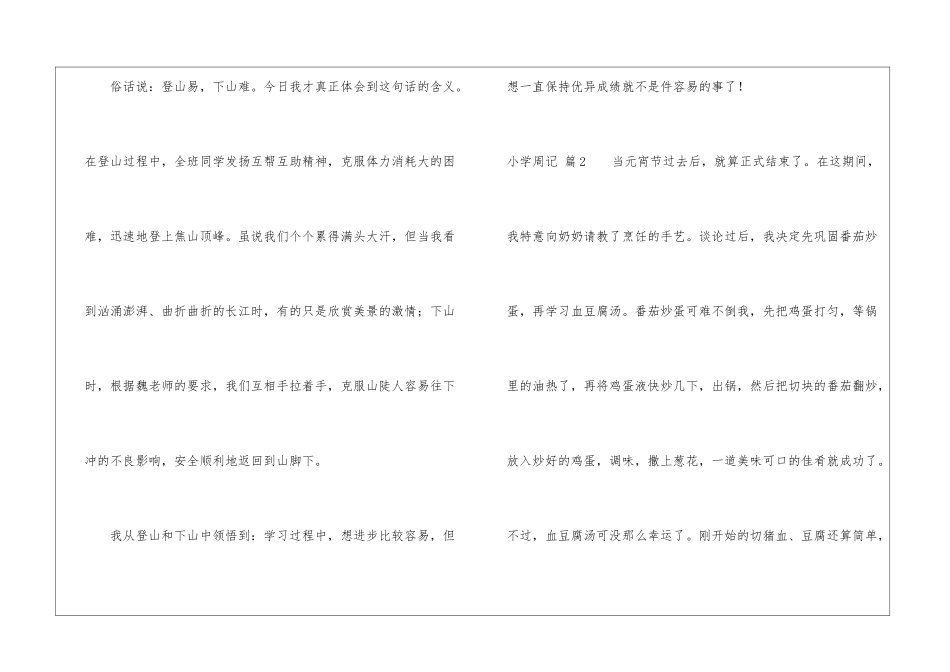 小学周记模板集合5篇_第2页