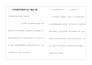 小学品德学科教学计划