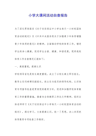 小学大课间活动自查报告-