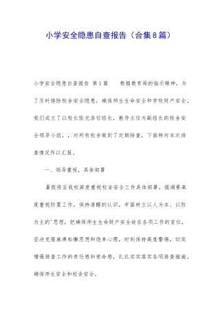 小学安全隐患自查报告