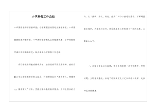 小学寒假工作总结
