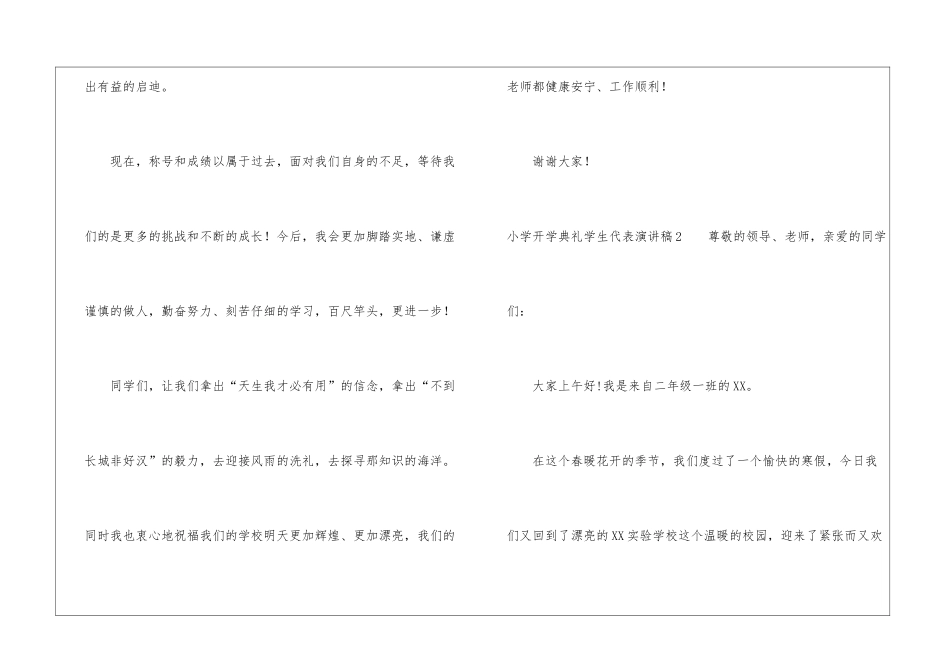 小学开学典礼学生代表演讲稿_第3页