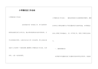 小学微机室工作总结