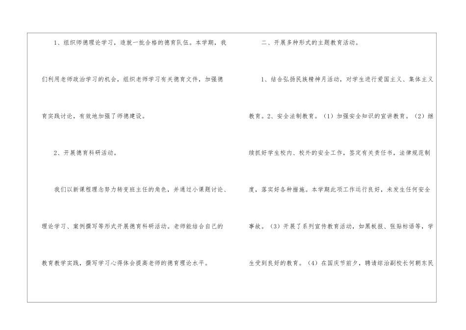 小学德育工作总结集锦五篇_第2页
