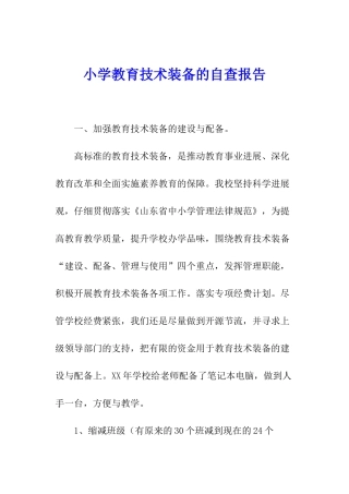 小学教育技术装备的自查报告