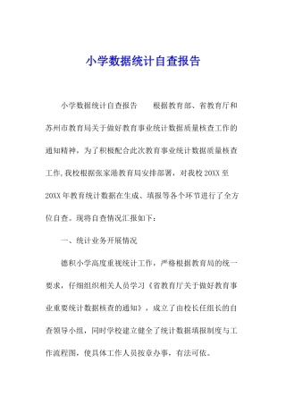 小学数据统计自查报告