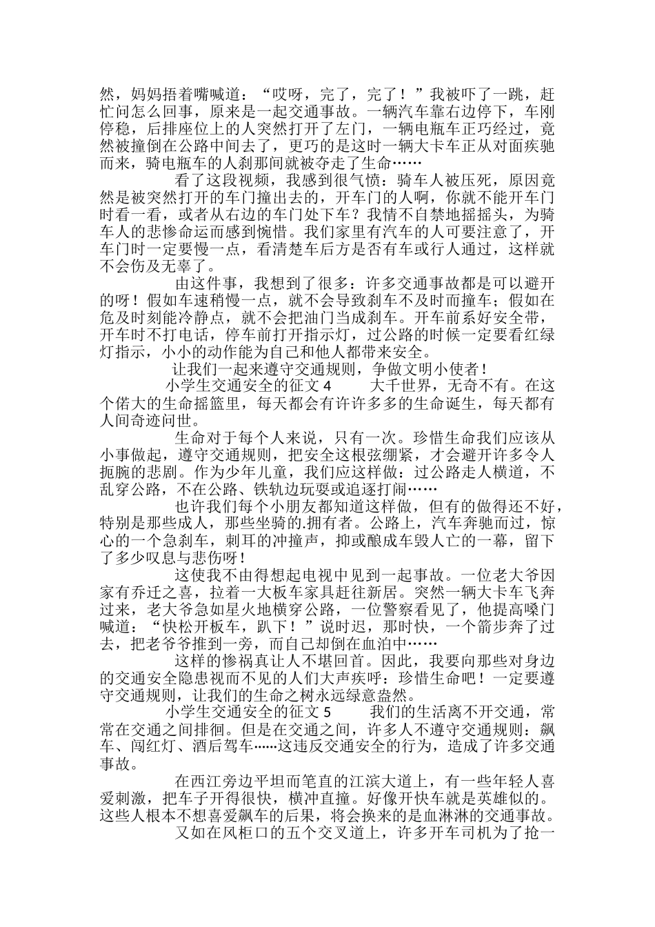 小学生交通安全的征文_第2页