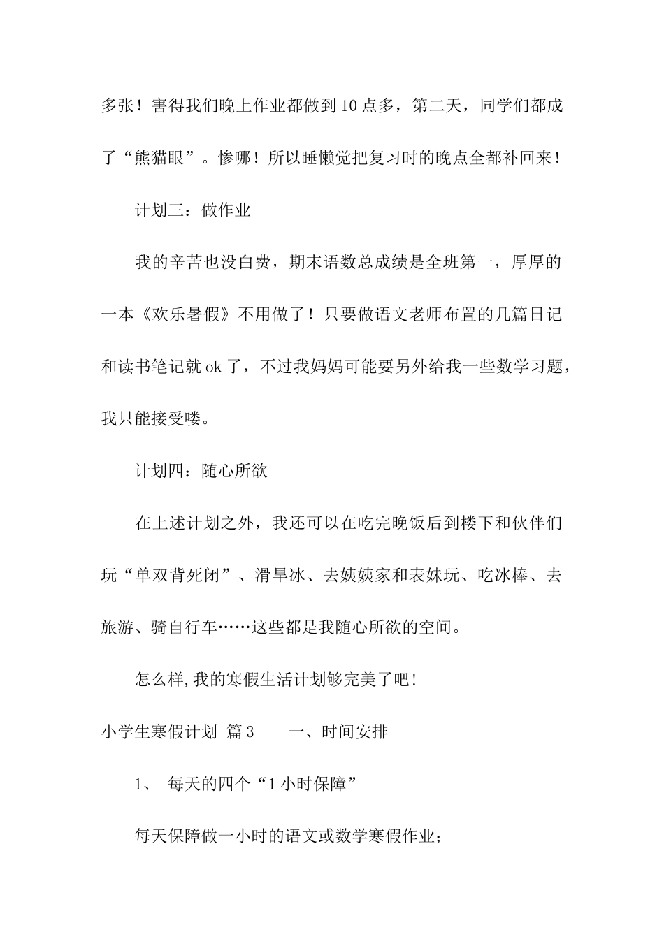 小学生寒假计划八篇_第3页