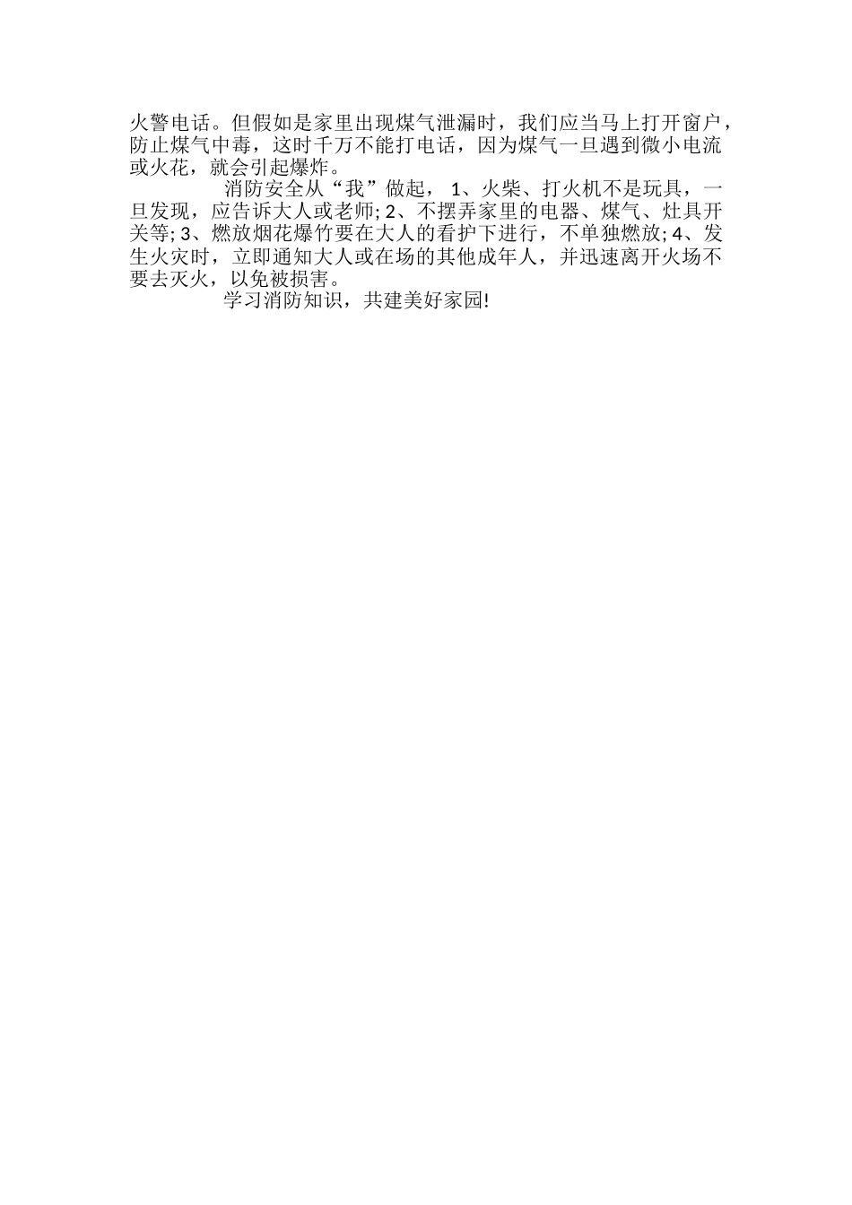 小学生消防安全征文优秀作品_第3页