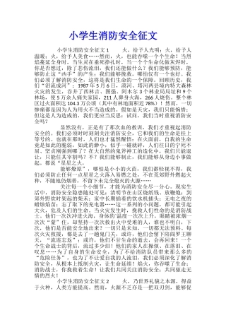 小学生消防安全征文