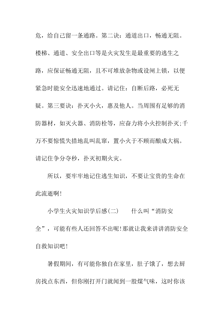 小学生火灾知识学后感_第2页
