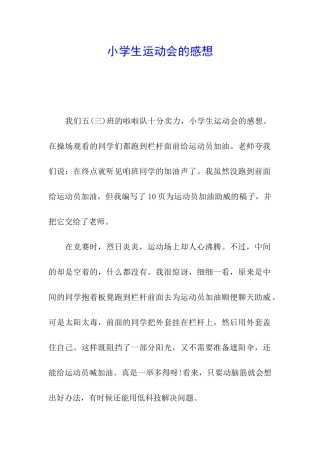 小学生运动会的感想