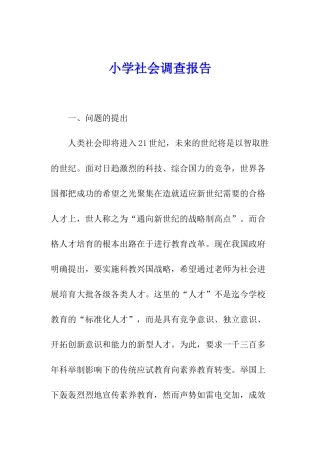小学社会调查报告