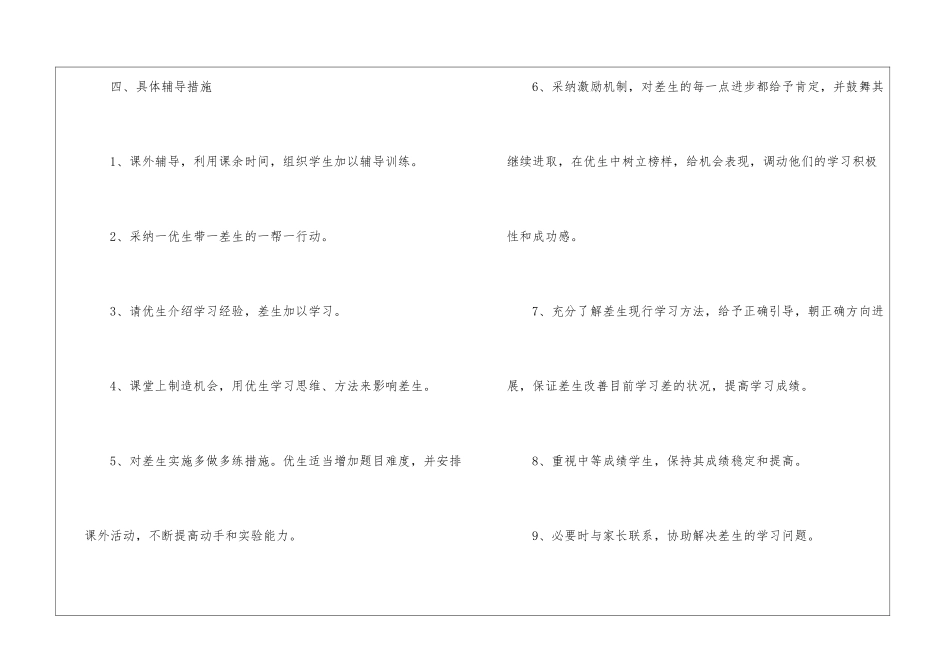 小学科学培优辅差工作计划_第3页