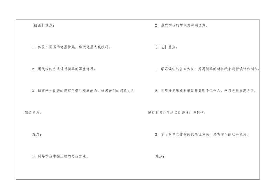 小学第一学期美术教学计划七篇_第3页