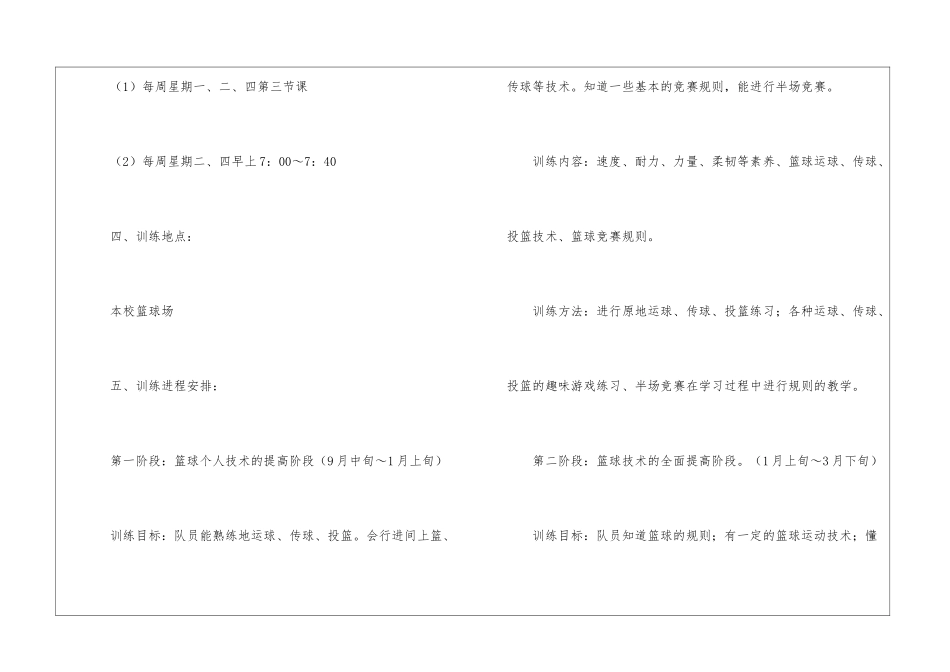 小学篮球队的训练计划_第3页