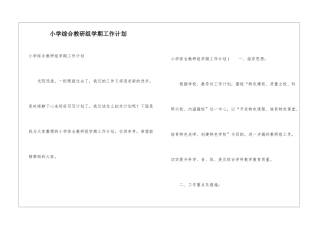 小学综合教研组学期工作计划