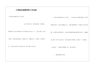 小学综合组教学的工作总结