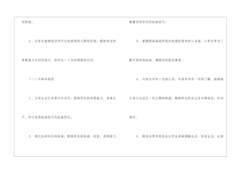 小学美术下期教学计划_第3页
