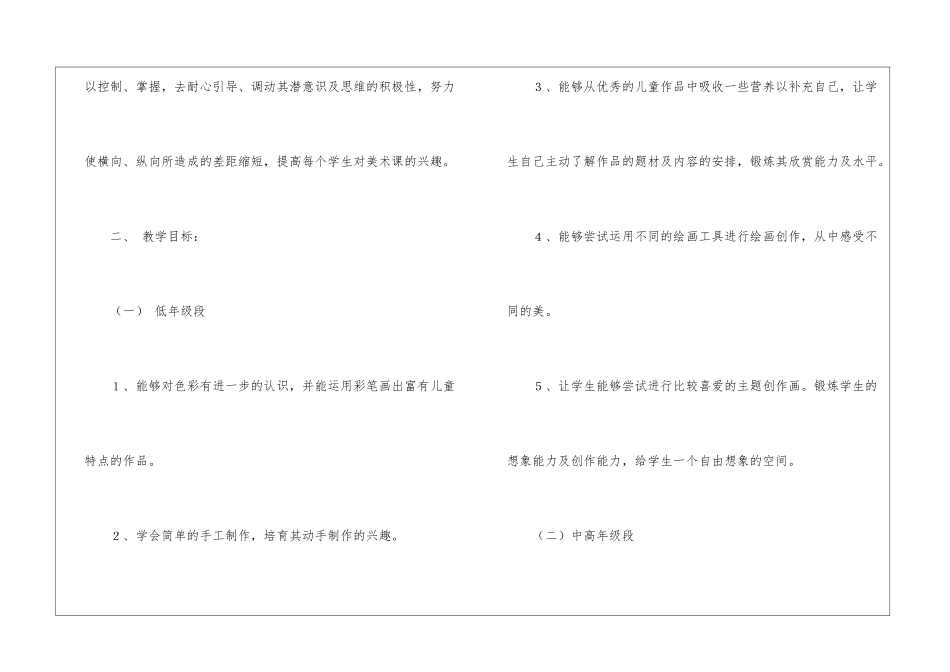小学美术教学计划九篇_第2页