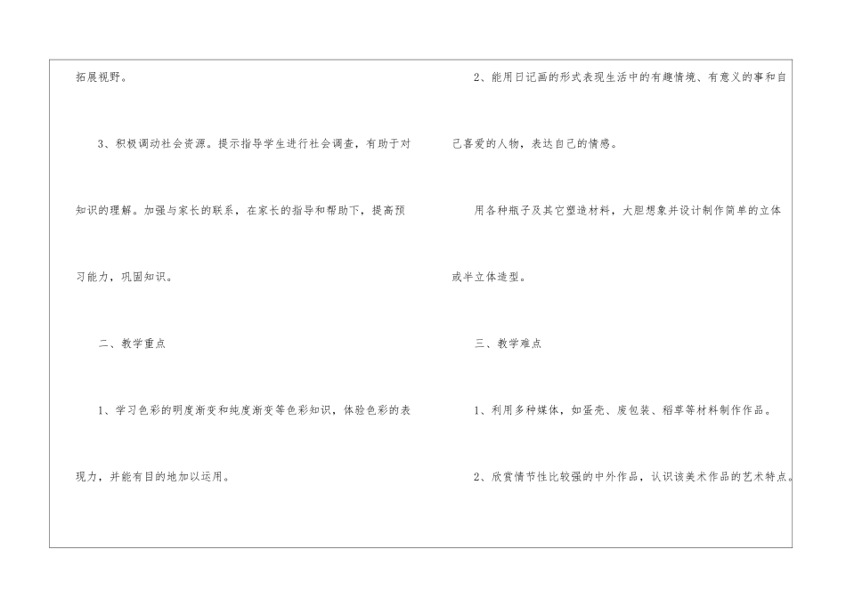 小学美术教学计划模板汇编十篇_第2页