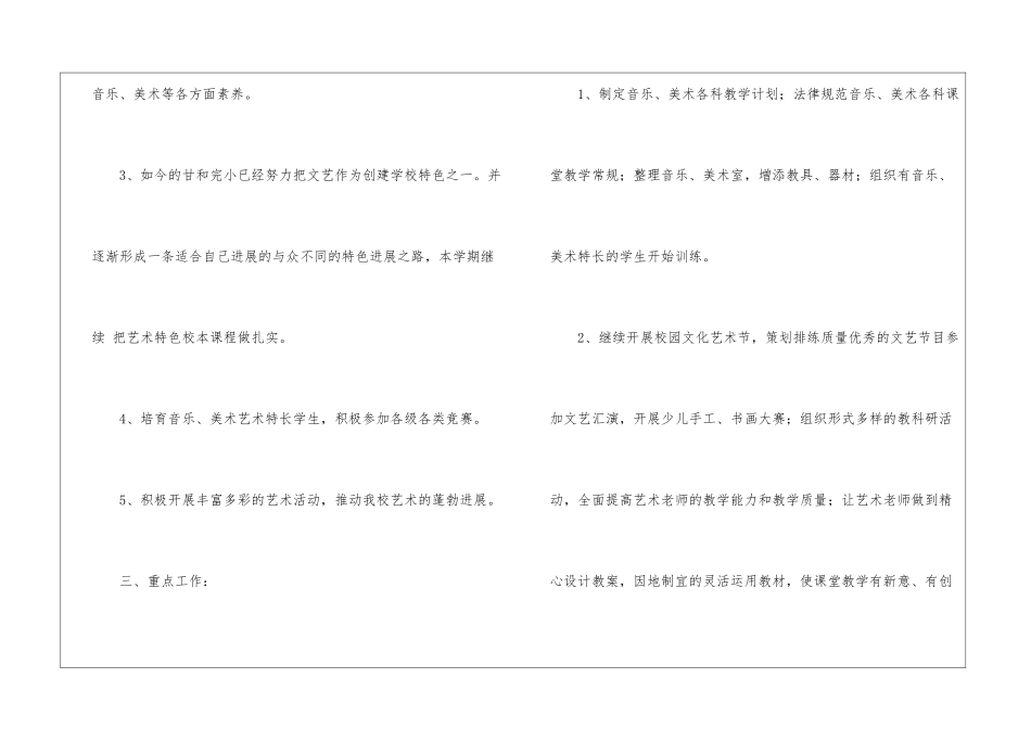 小学艺术工作计划_第2页