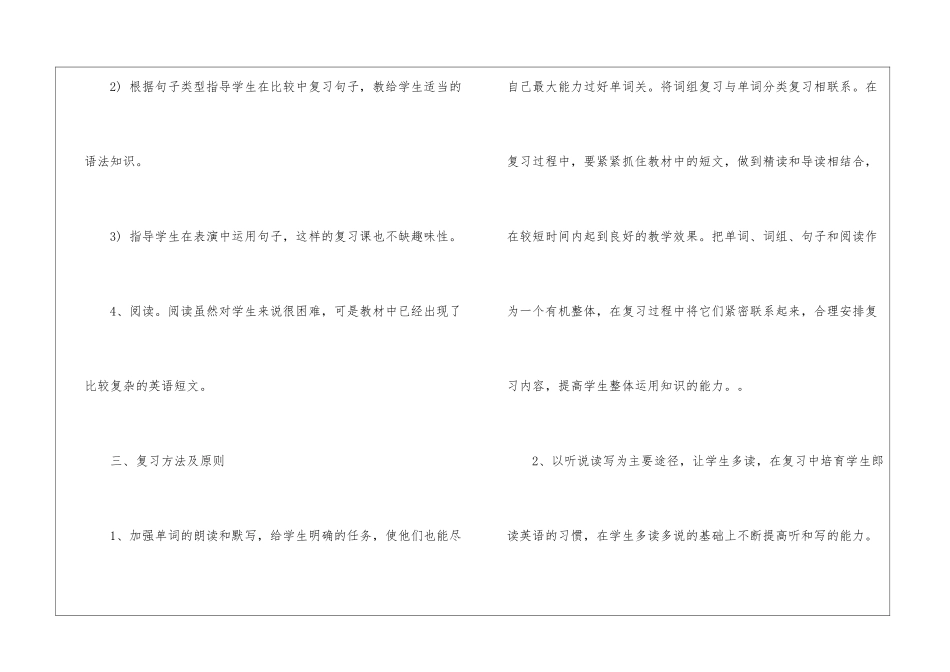 小学英语六年级上册复习计划_第3页
