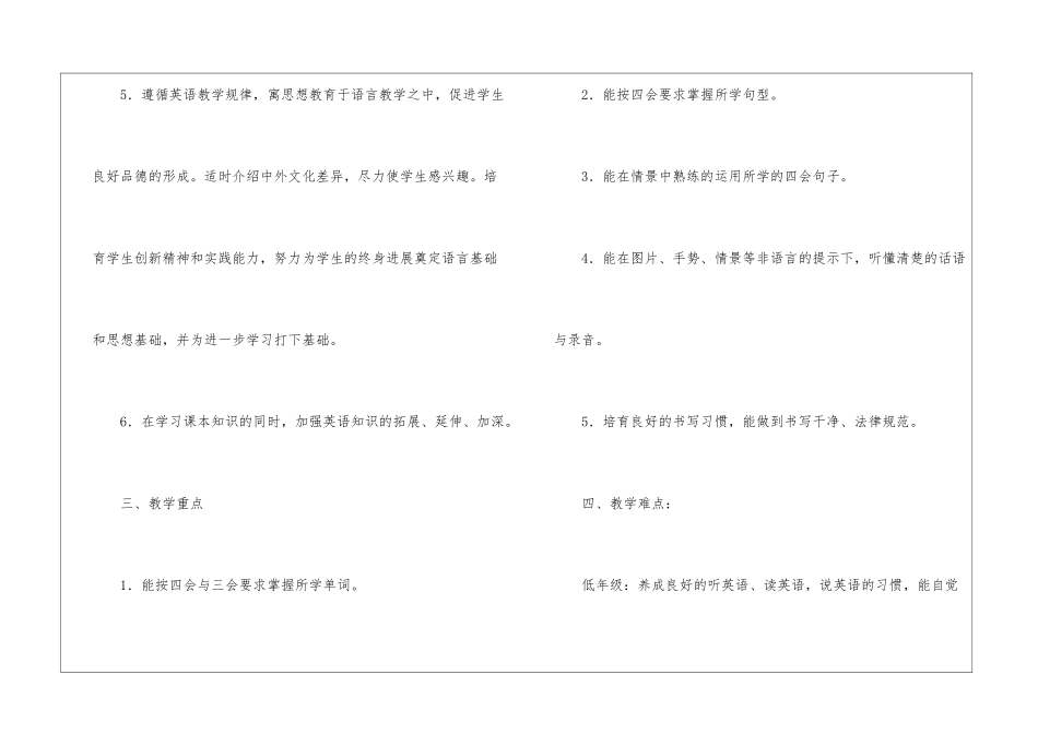 小学英语教学工作计划15篇_第3页