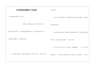 小学英语科组教学工作总结