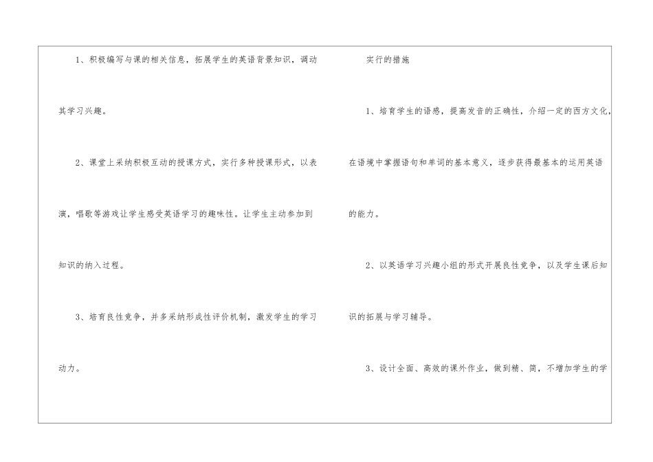 小学英语老师的教学计划_第3页
